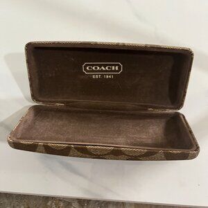 Coach Signature Logo Hard Eyeglasses Case Brown Tan